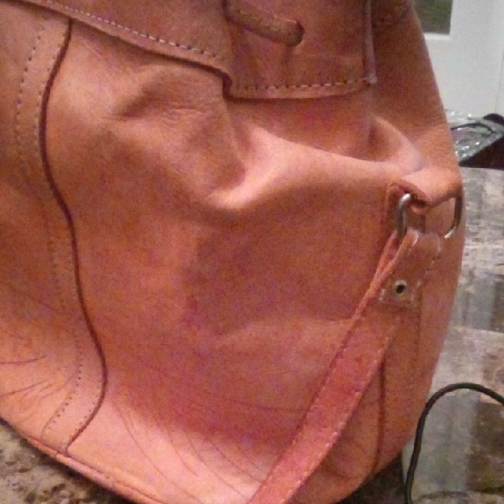 Chic Tan Leather Drawstring Backpack - image 2